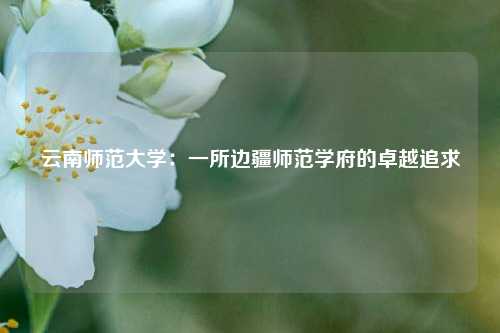云南师范大学:一所边疆师范学府的卓越追求