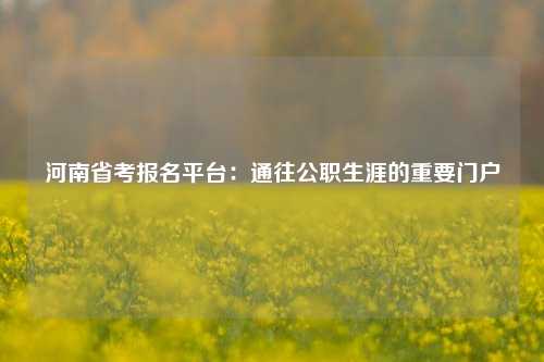 河南省考报名平台:通往公职生涯的重要门户